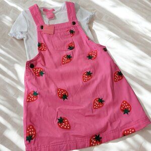 Isaac Mizrahi Girls Strawberry Print Pinafore Dress